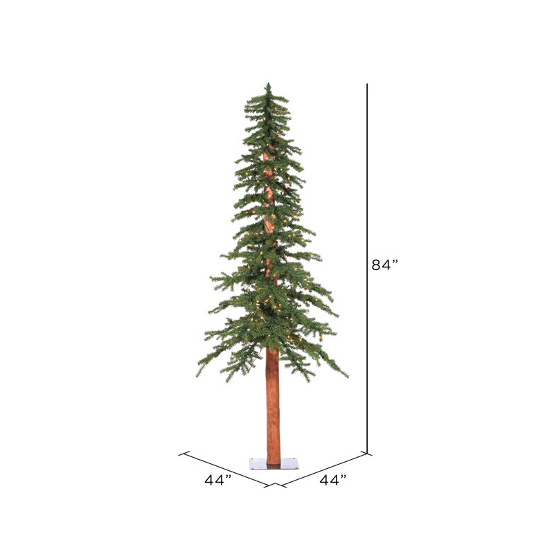 The Holiday Aisle® Natural Alpine 7' Lighted Artificial Cedar Christmas Tree Wayfair